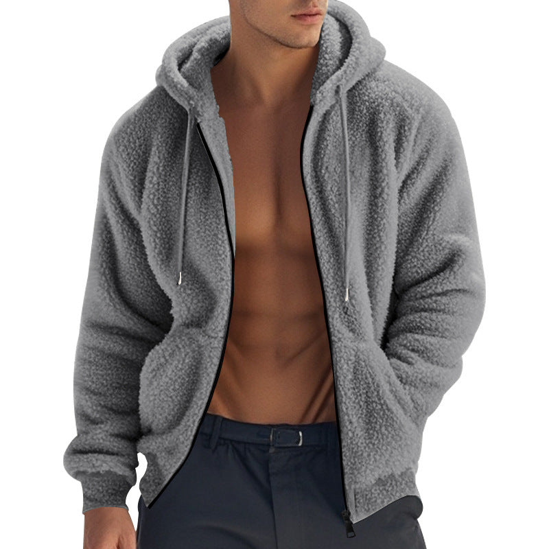 Men's Thickened Warm Double-sided Fleece Jacket Zipper