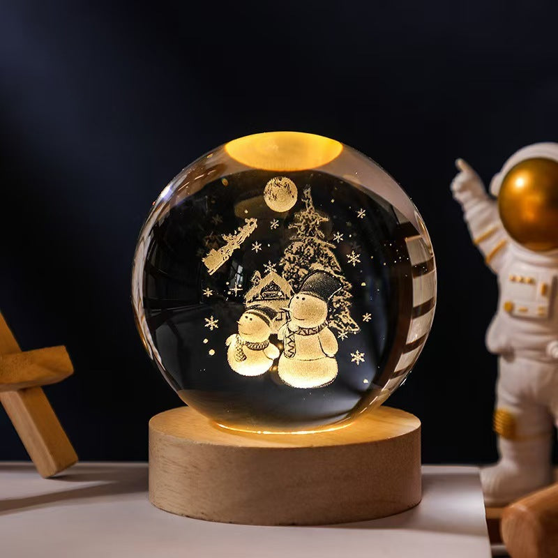 Leuchtender Sternen himmel und Planeten Mond Mond Kristall kugel Kleine Nacht lampe Projektion Ambiente Licht Kreatives Geschenk Neues seltsames Geschenk