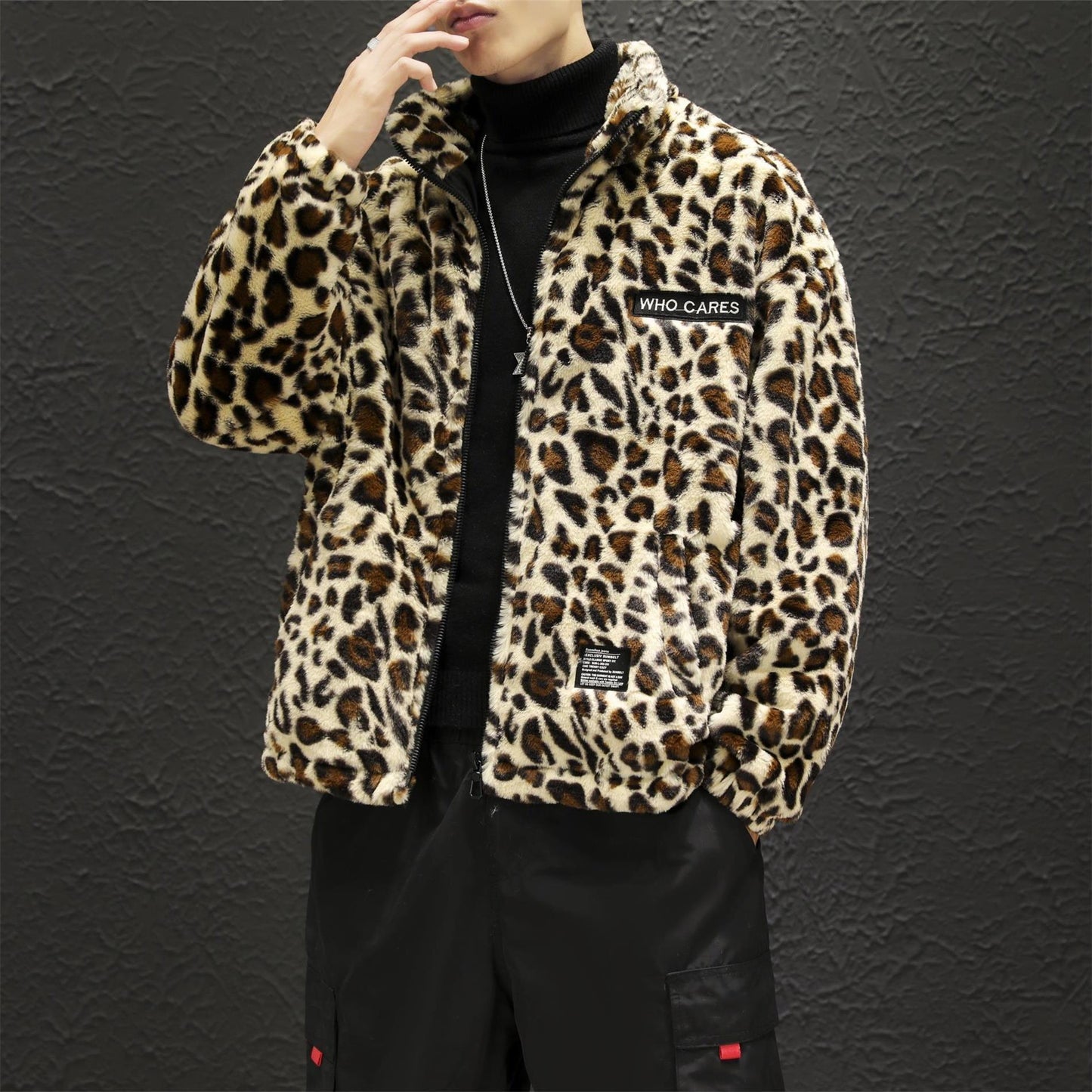 Men's Casual Versatile Leopard Print Cotton Jacket