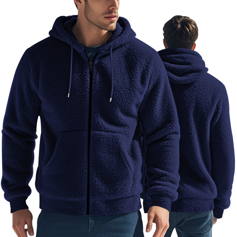 Men's Thickened Warm Double-sided Fleece Jacket Zipper