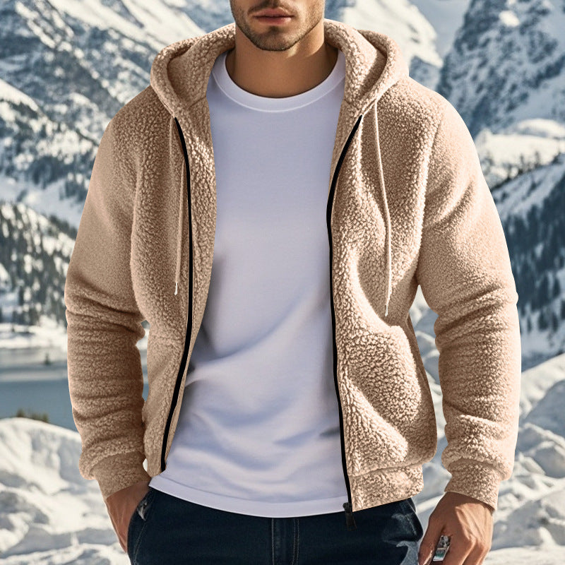 Men's Thickened Warm Double-sided Fleece Jacket Zipper